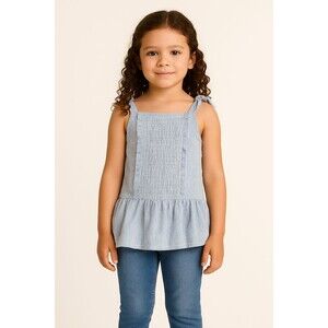 Girls Kate Spade Beautiful White/ Blue Stripe Pink Bows Tank Top Size 6